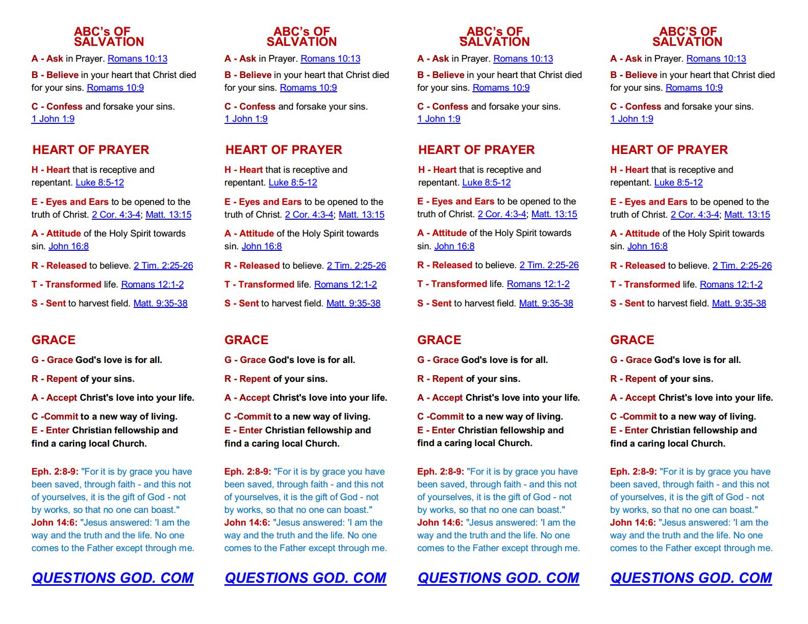 Romans Road 4 Tracts  Or 4 Bookmarks 